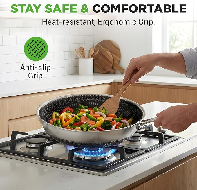 NutriChef 8-Piece Triply Cookware Set Stainless Steel - Image 6