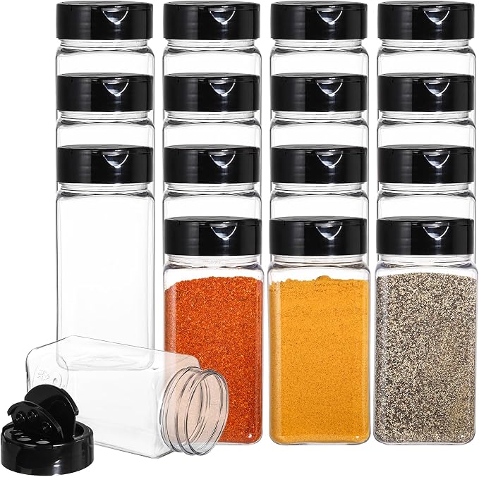 Bekith 16 Pack 9 oz Plastic Spice Jars by Bekith