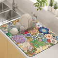 Kitchen Countertop Dish Drying Mat, Super Absorbent Coffee Bar Mat by Kuyig+Home