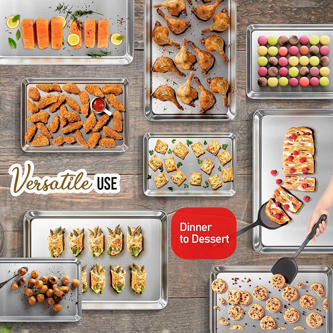 Eatex Aluminum Baking Sheet, Steel Cookie Sheet, 15” x 10” Baking Pan, Warp - Image 7