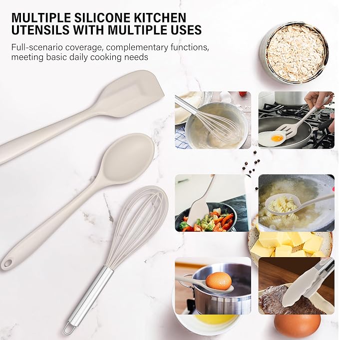 HaWare 11 PCS Silicone Cooking Utensils Set, Heat Resistant Kitchen Utensils - Image 5