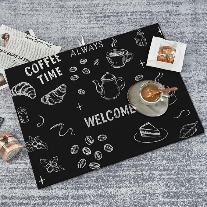 Black Ink Dish Drying Mats for Kitchen Counter, Large 18"x24" Dish Mats for - Image 8