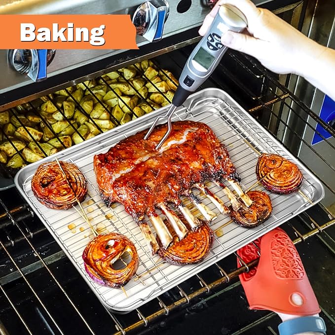 P&P CHEF Cooling Baking Rack Pack of 2, 16.6" x 11.5", Stainless Steel Cooling - Image 5