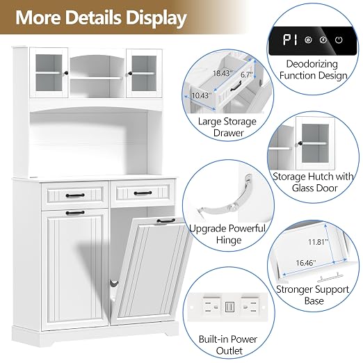 Double 13 Gallon Tilt Out Trash Can Cabinet - Image 2