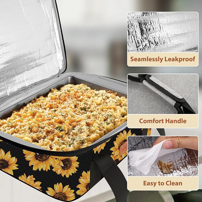 Double Casserole Carrier Bag，Expandable Thermal Food Carrier Insulated Travel - Image 3