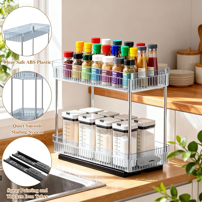 DABIGE 3 Pack Pull Out Spice Rack Organizer - Image 7