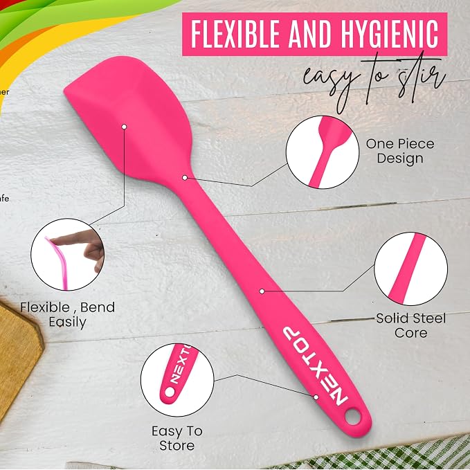 NEXTOP Silicone Spatula 8 Piece Set, Heat-Resistant Non-stick Rubber Spatulas - Image 8
