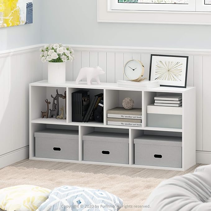 Furinno LUDER Book Shelf, 7-Cube Bookshelf, Bookcase - Image 2