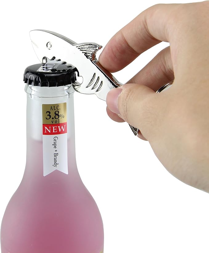 SWATOM Shark Keychain Zinc Alloy Bottle Opener Beer Opener Tool Key Tag Chain - Image 2