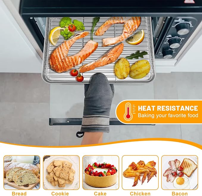 TeamFar Cooling Rack, 11.7” x 9” Stainless Steel Wire Baking Rack - Image 4