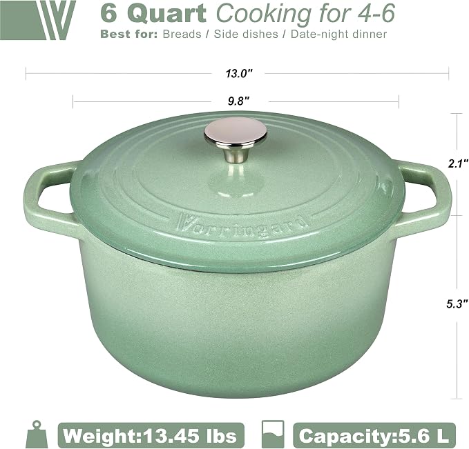 VORRINGARD Enameled Cast Iron Dutch Oven Pot - Image 2