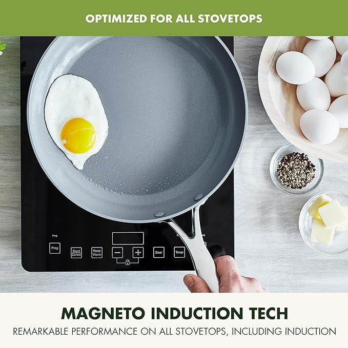 GreenPan Valencia Pro Hard Anodized Healthy Ceramic Nonstick 8" and 10" Frying - Image 6