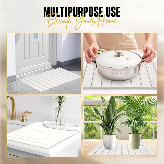Large Stone Dish Drying Mat for Kitchen Counter, Instant Drying Pad, Super - Image 3