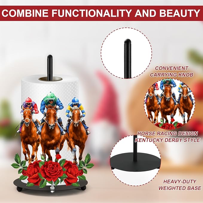 Whaline Horse Racing Paper Towel Holder Countertop Run - Image 4