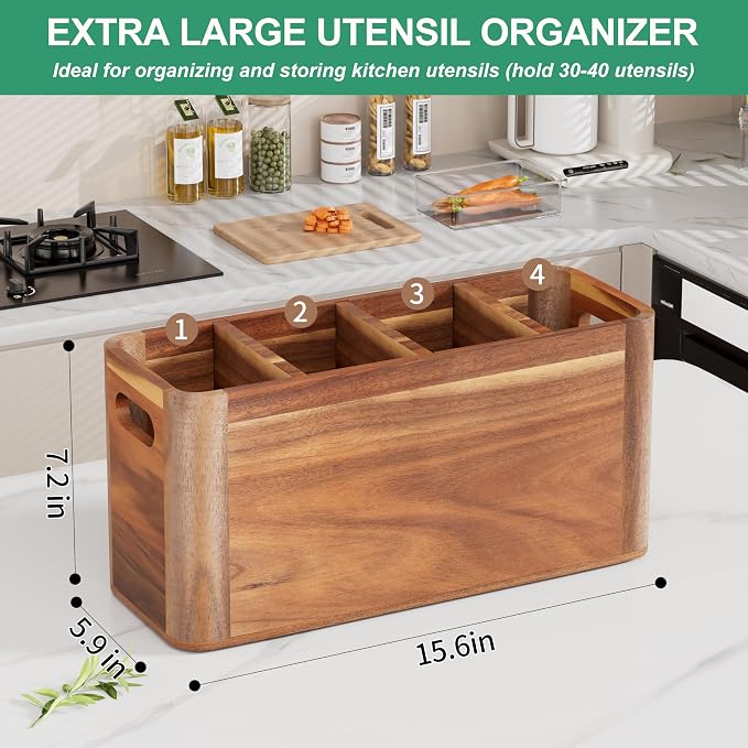 ZUJJAFY Utensil Holder, Extra Large Kitchen Utensil Holder - Image 2