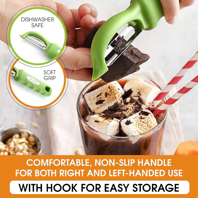 Spring Chef Premium Green Swivel Vegetable Peeler Set of 2, Stainless Steel - Image 6