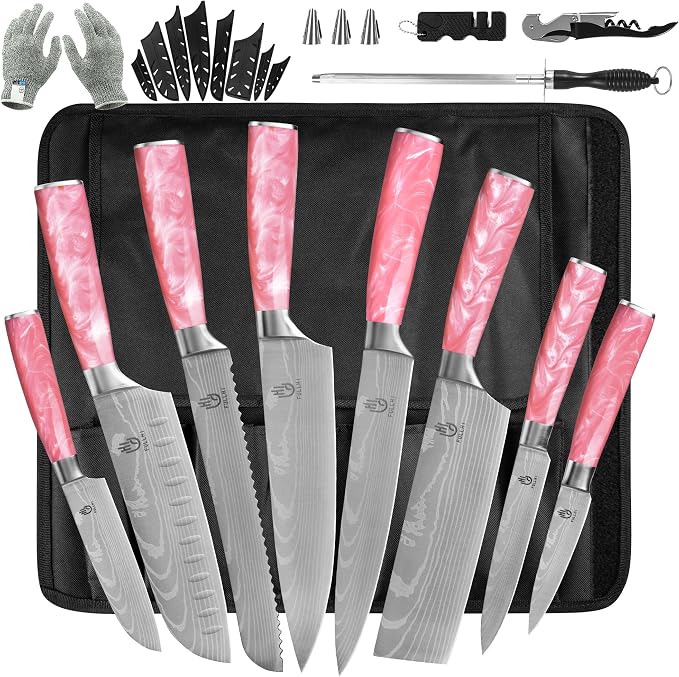 FULLHI 15pcs Japanese Knife Set by ExpertForPortableAndButcherKnifeSet