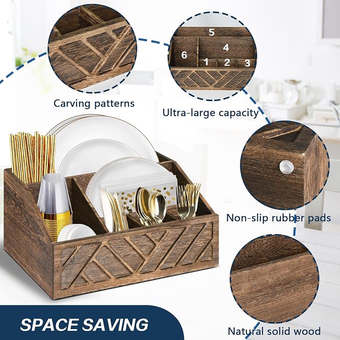 Ukonvi Paper Plate Dispenser, Paper Plate Holder - Image 6