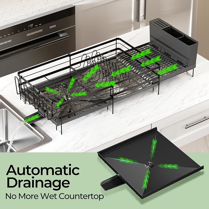 Large Dish Drying Rack, Expandable Dish Rack, Stainless Steel Dish Racks - Image 4