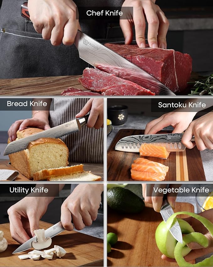 PAUDIN Knife Set, Stainless Steel Chef Knife Set - Image 6