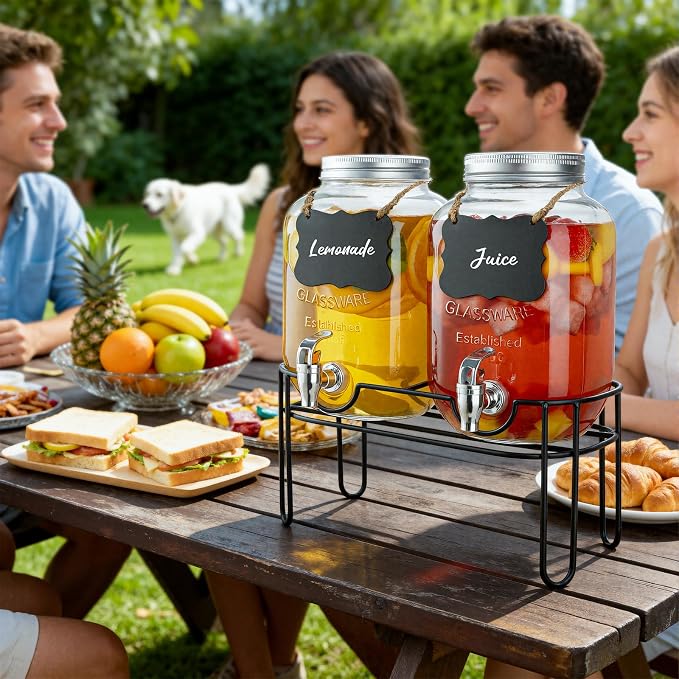 1 Gallon Glass Drink Dispensers - Image 4
