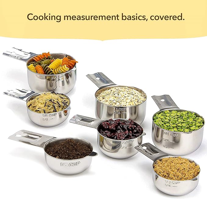 Simply Gourmet Measuring Cups Set of 7, 304 Premium Stainless Steel, Kitchen - Image 6