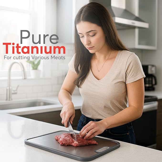 3 in 1 Titanium Cutting Board for Kitchen – Large 16”×11” Double-Sided Food - Image 7