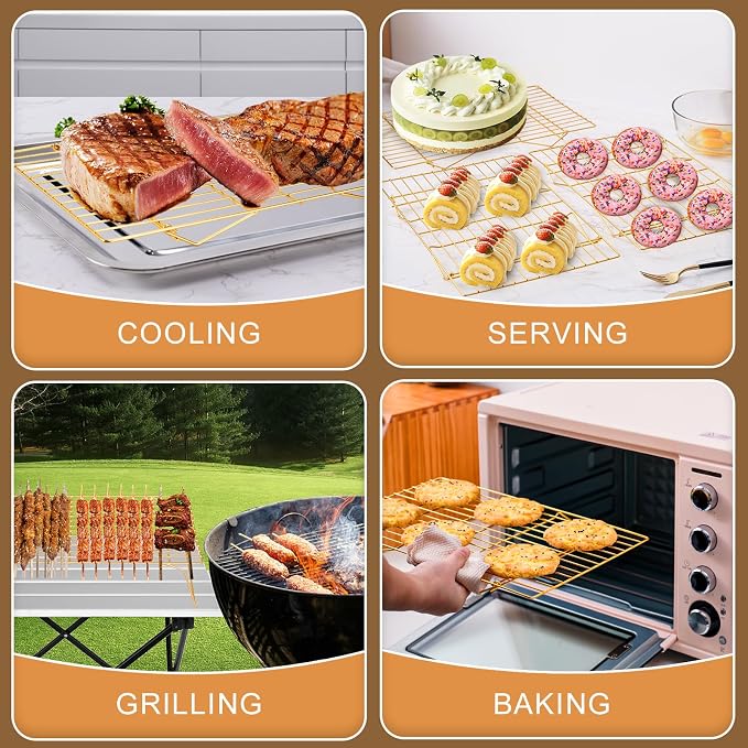 Cooling Rack for Baking 3 Tiers, Stainless Steel Baking Cooking Cooling Racks - Image 6