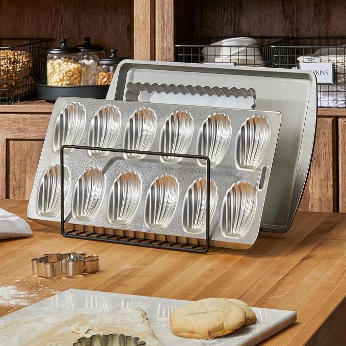 mDesign Metal Pan Organizer for Kitchen Cabinet, Pantry Shelf - Image 2