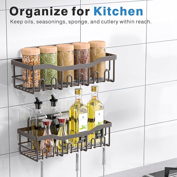 EUDELE Shower Caddy 2 Pack, Adhesive Organizer - Image 6