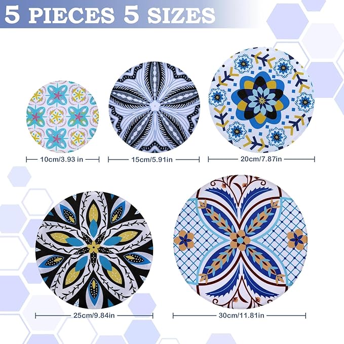 5-Size Reusable Beeswax Bowl Covers - Image 2