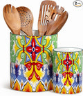 vancasso SIMI Utensil Holder, 7.3"+5.5" Porcelain Kitchen Utensil Holder by vancasso