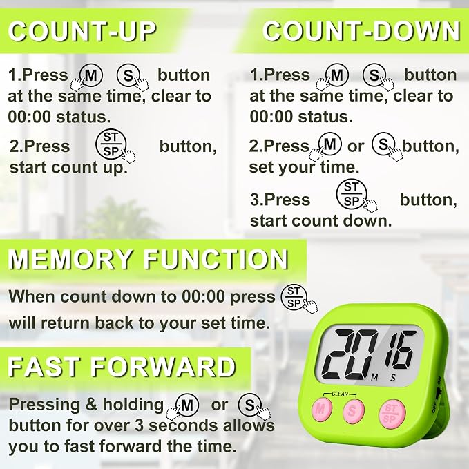 ZILLEEN Classroom Timer for Kids Teachers 4 Pack Digital Timers - Image 8