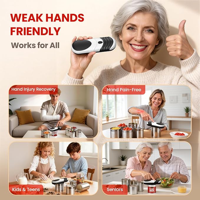 One Touch Electric Can Opener Fits Almost All Can Sizes - Image 5