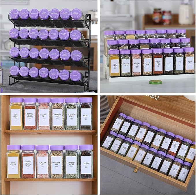 24 Glass Spice Jars with Labels, Spice Jar Set, 4oz Spice Containers, Seasoning - Image 6