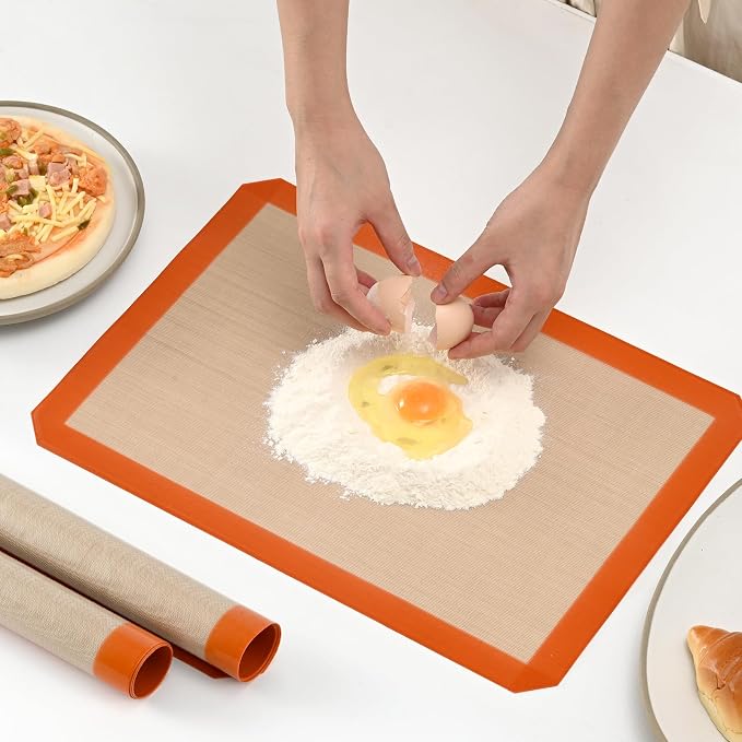 Luckyiren Silicone Baking Mat Set, Non-Stick Reusable Food-Grade Oven Liners - Image 3