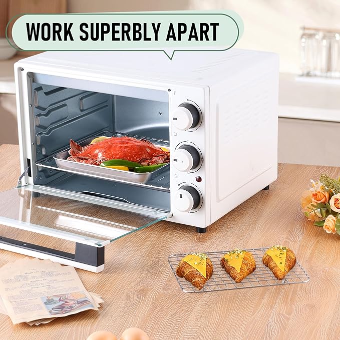 Homikit Toaster Oven Pan with Rack Set, 9 x 7 Inch Stainless Steel Small Cookie - Image 5