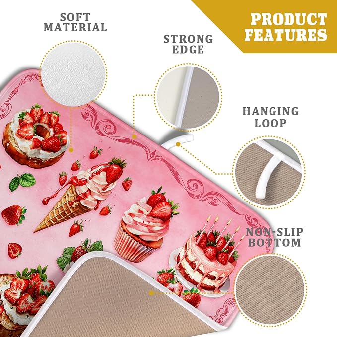 Pink Strawberry Dish Drying Mat - Image 4