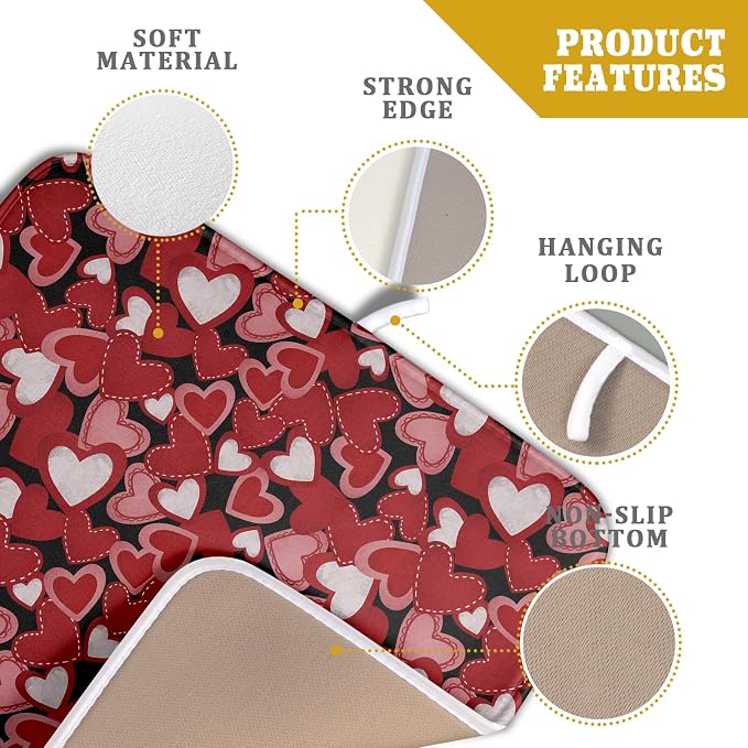 Valentines Day Dish Drying Mat for Kitchen Counter 18x16 Inch Love Drying Mat - Image 3