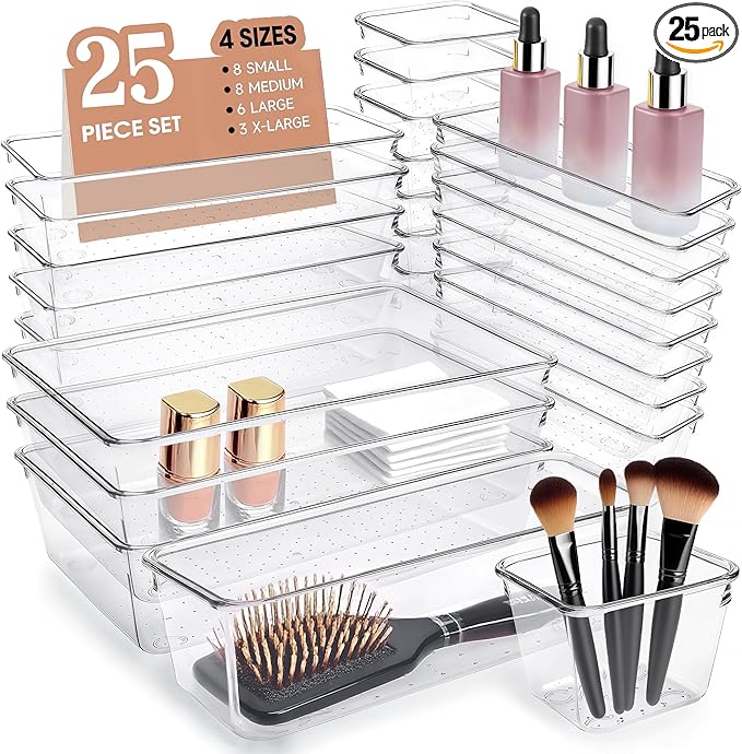 Clear Acrylic Drawer Organizers Set Storage by Unknown