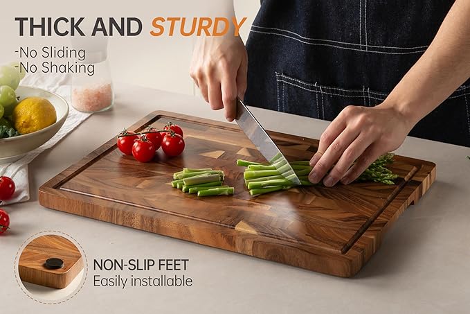 Walnut Wood Cutting Board, End Grain Wooden Cutting Boards - Image 3