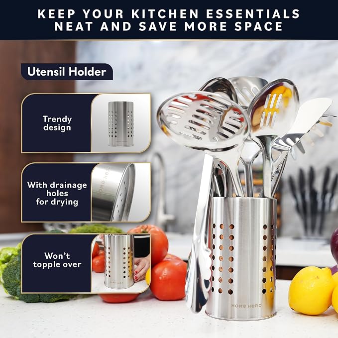 Home Hero Stainless Steel Kitchen Utensils Set - Image 6