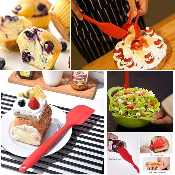 Silicone Spatulas, 8.5 inch Small Rubber Spatula Seamless One Piece Design Heat - Image 3