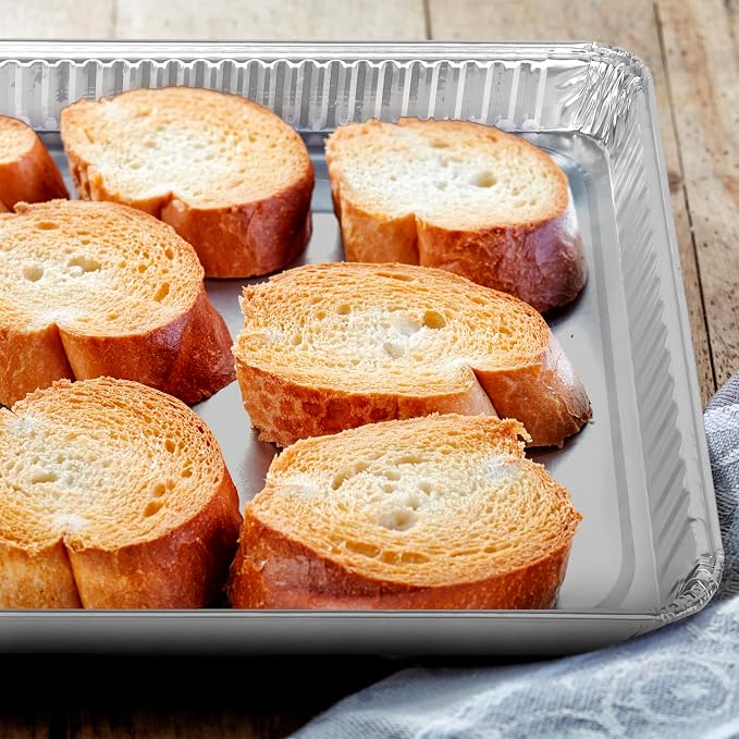 PLASTICPRO Aluminum Pans 10 Pack Disposable Cookie Sheets 13 x 17 Baking Pans - Image 7