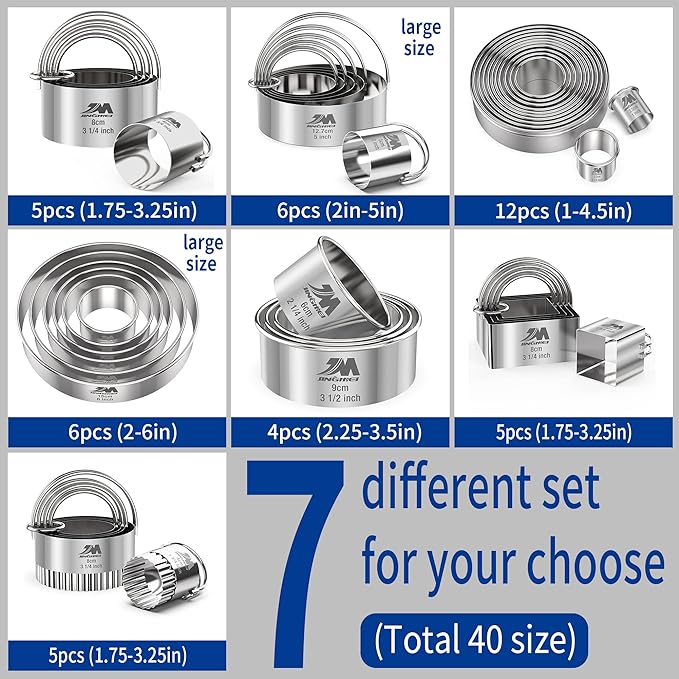Fluted cookie cutter Set 1.75inch 2inch 2.25inch 2.75inch 3.25inch, Stainless - Image 2
