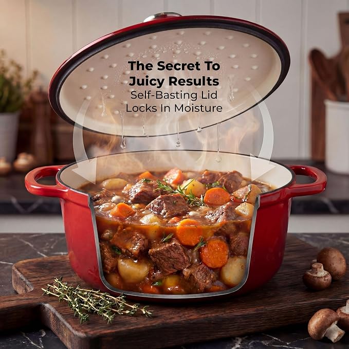 Zulay Kitchen 5 Quart Enameled Cast Iron Dutch Oven Pot - Image 4
