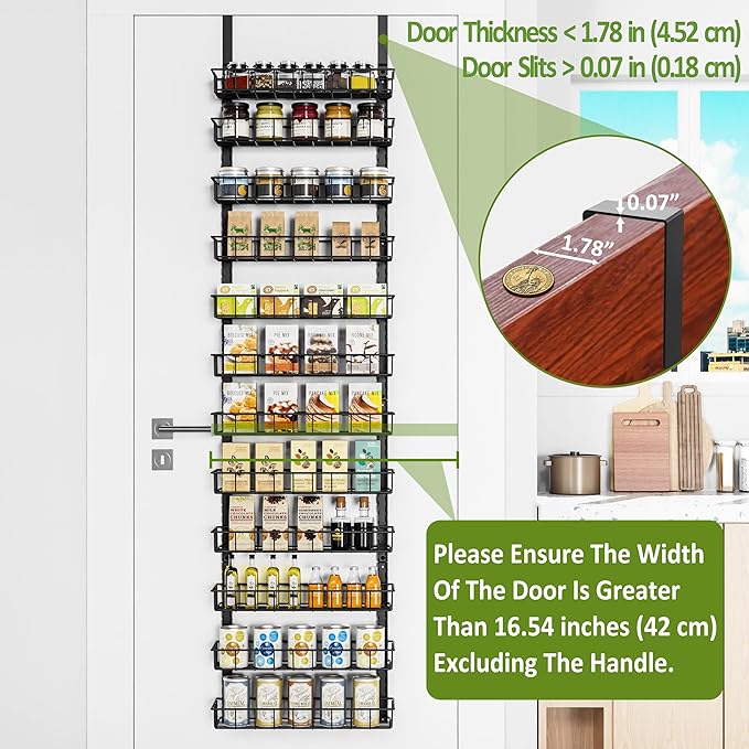 Churboro Over the Door Pantry Organizer Rack - Image 3