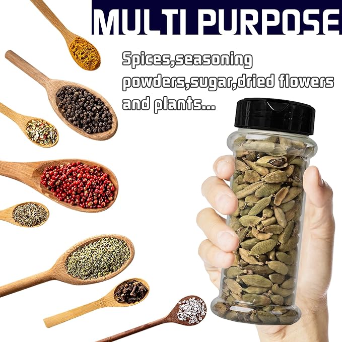 8 Pack 5.5 Oz Plastic Round Spice Bottles - Image 5
