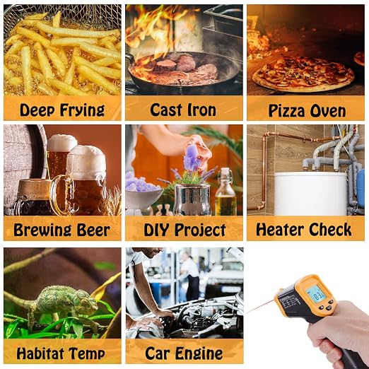 Infrared Thermometer Gun for Cooking, OnniOne Laser Thermometer Gun for - Image 5