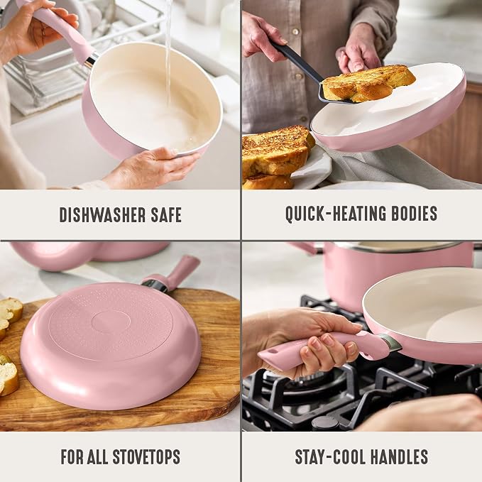 GreenLife 2-Piece Nonstick Frying Pan Set, 8” & 10” Skillets, Non-Toxic Ceramic - Image 5